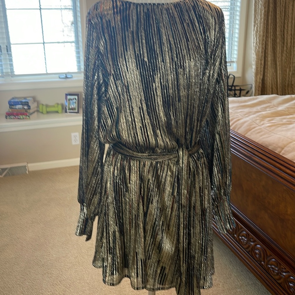 Ramy Brook Metallic Striped Dress